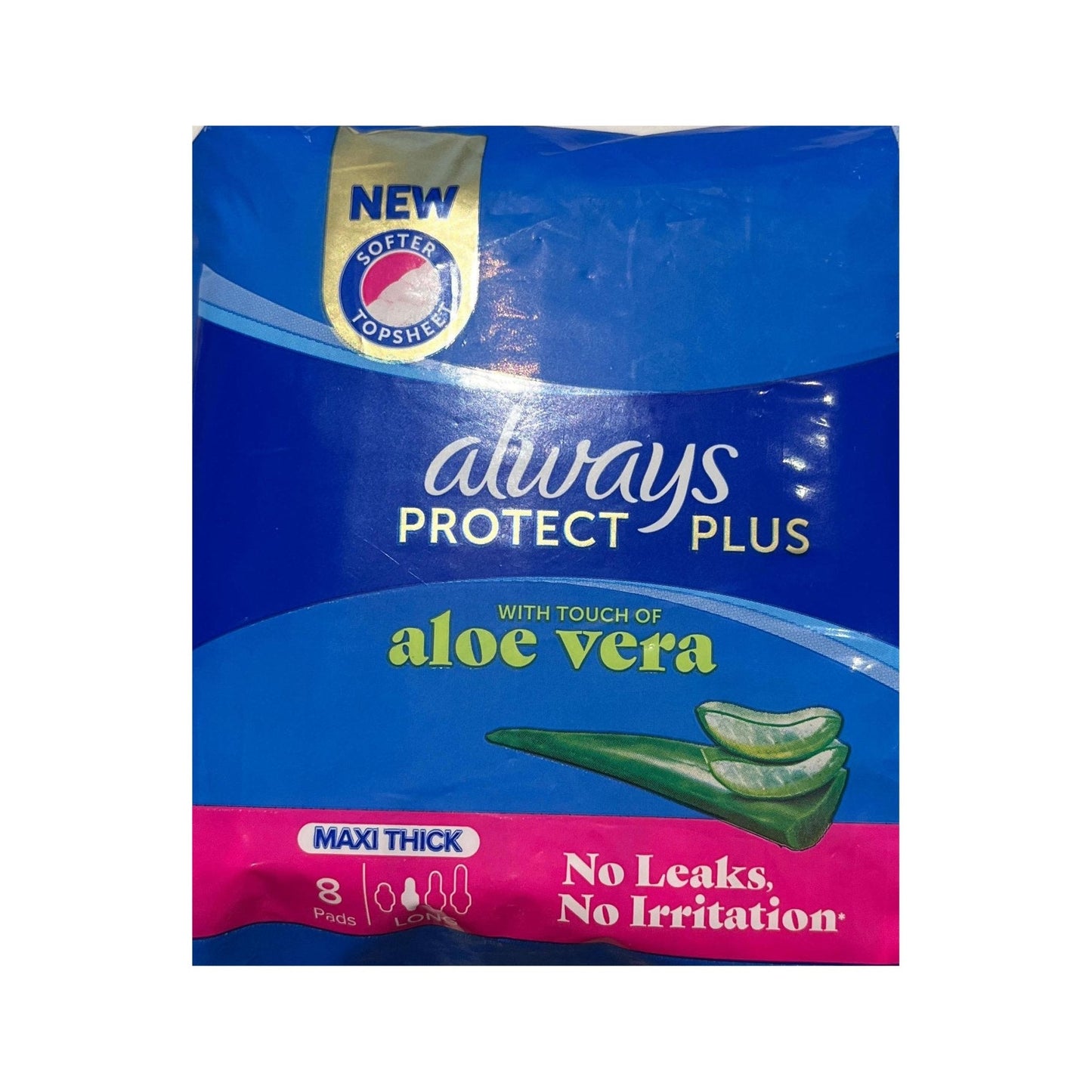 Always Protect Plus Aloe Vera Maxi Thick Long Pads - 8 Pads