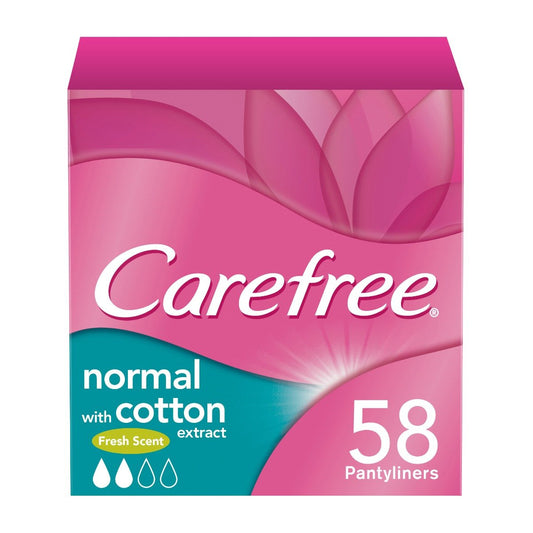Carefree Normal With Cotton Extract Fresh Scent Pantyliners - 56pcs