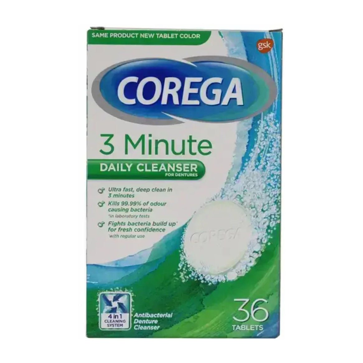 Corega 3 Minute Daily Cleanser - 36 Tablets