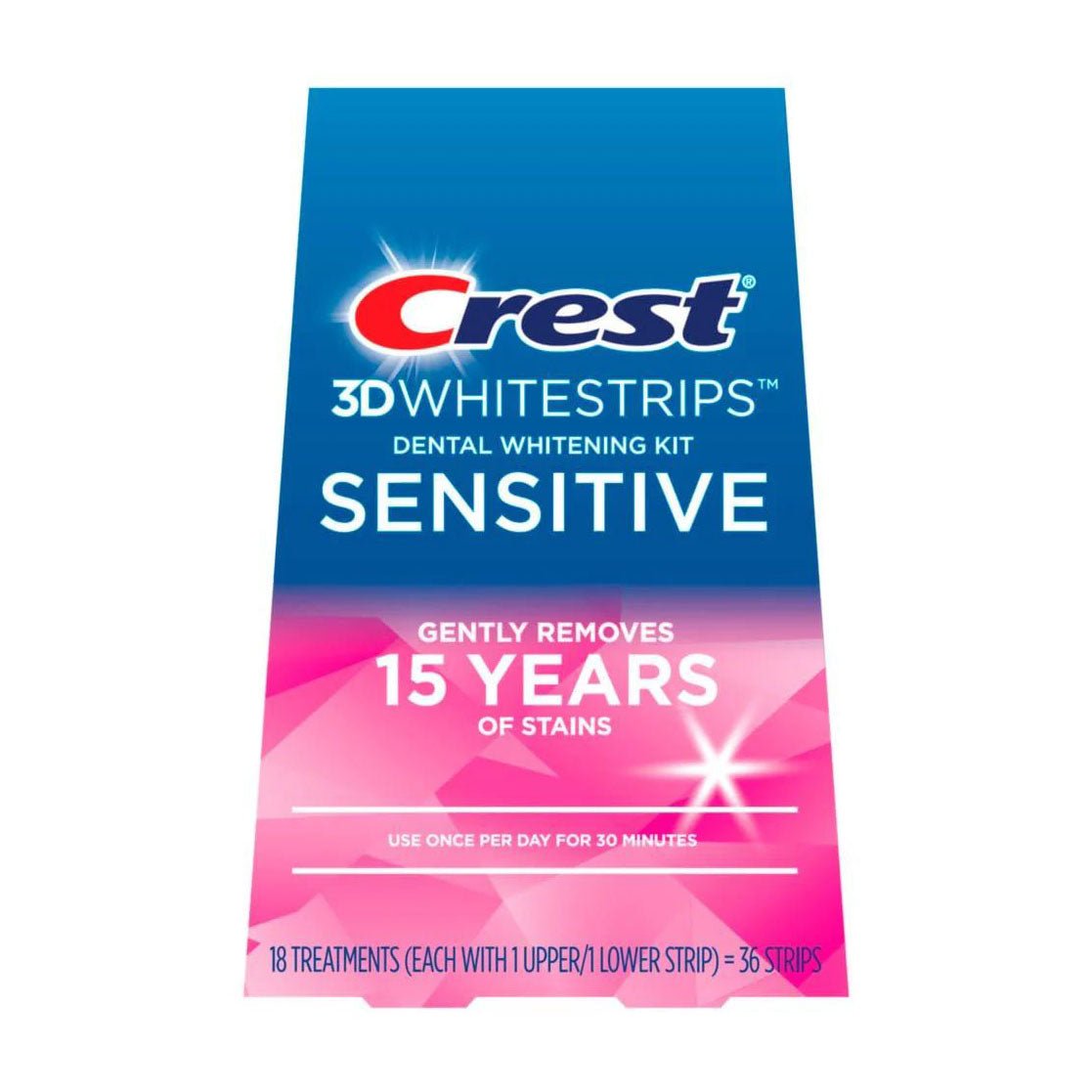 Crest 3D White Strips Sensitive Dental Whitening Kit - 36 Strips