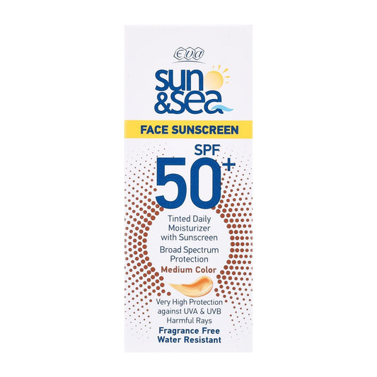 Eva Sun and Sea Tinted Medium Color SPF 50 Face Sunscreen - 40ml