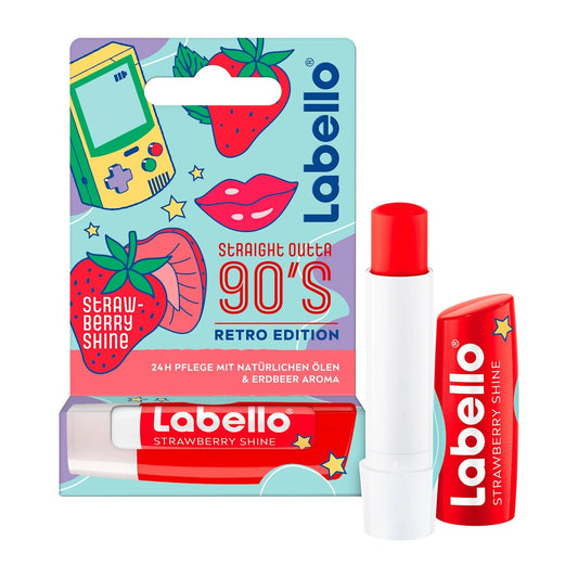 Labello Straight outt a 90´s Strawberry Shine Lip Balm - 4.8g