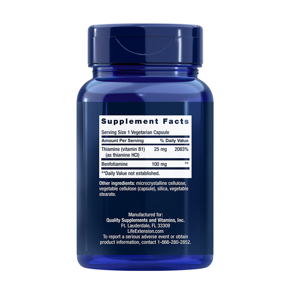 Life Extension Mega Benfotiamine 250 mg (120 Veg Capsules)