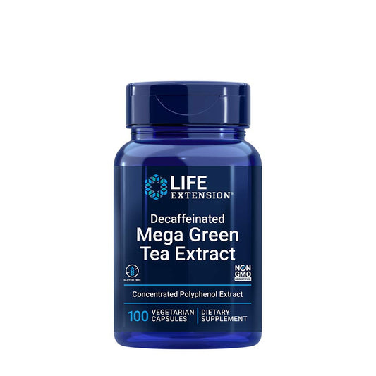 Life Extension Decaffeinated Mega Green Tea Extract (100 Veg Capsules)