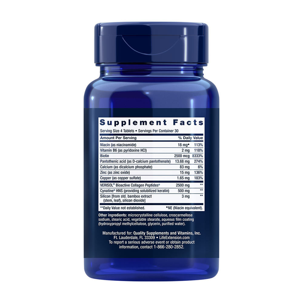 Life Extension Hair, Skin & Nails Collagen Plus Formula (120 Tablets)