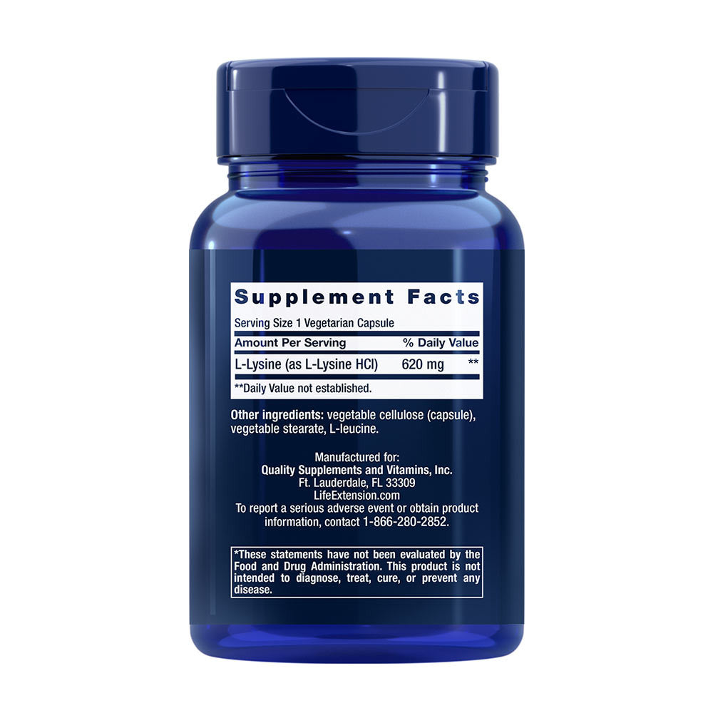 Life Extension L-Lysine 620 mg (100 Veg Capsules)