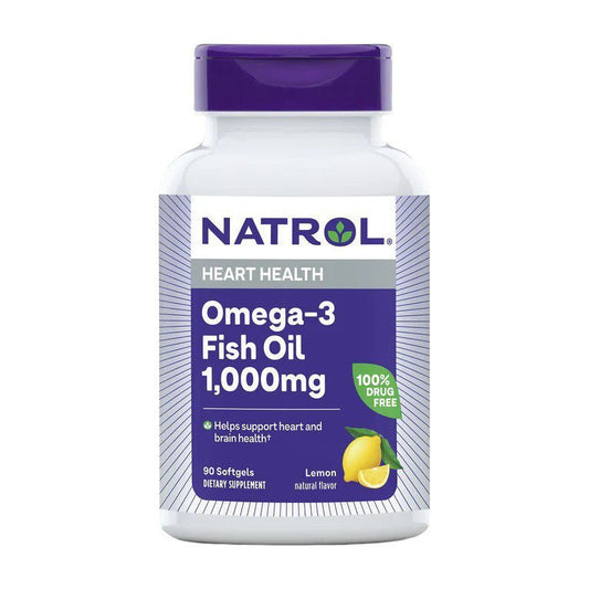 Natrol Omega 3 Fish Oil Heart Health 1000 mg Lemon - 90 Capsules
