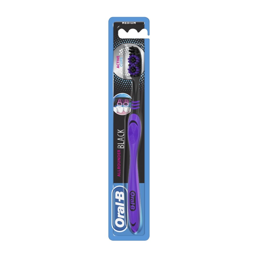 Oral-B All Rounder Black Active Cups Toothbrush - Medium