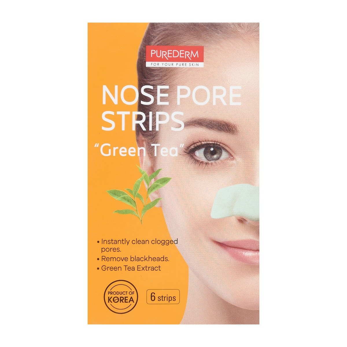 Purederm Nose Pore Strips Green Tea - 6pcs