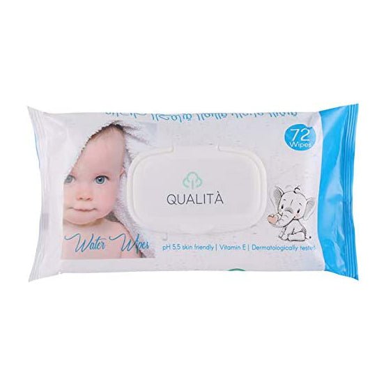 Qualita Water Baby Wipes - 72 Wipes