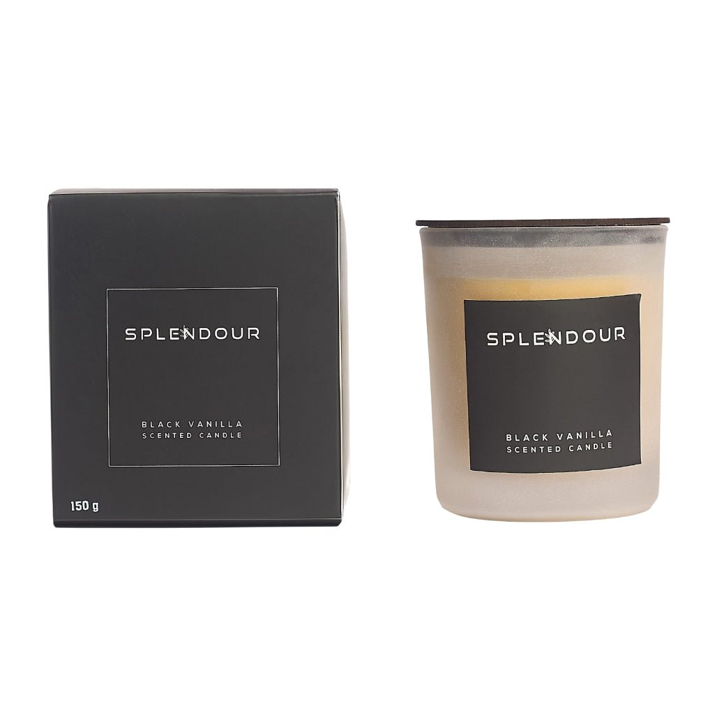 Splendour Black Vanilla Scented Candles - 150gm