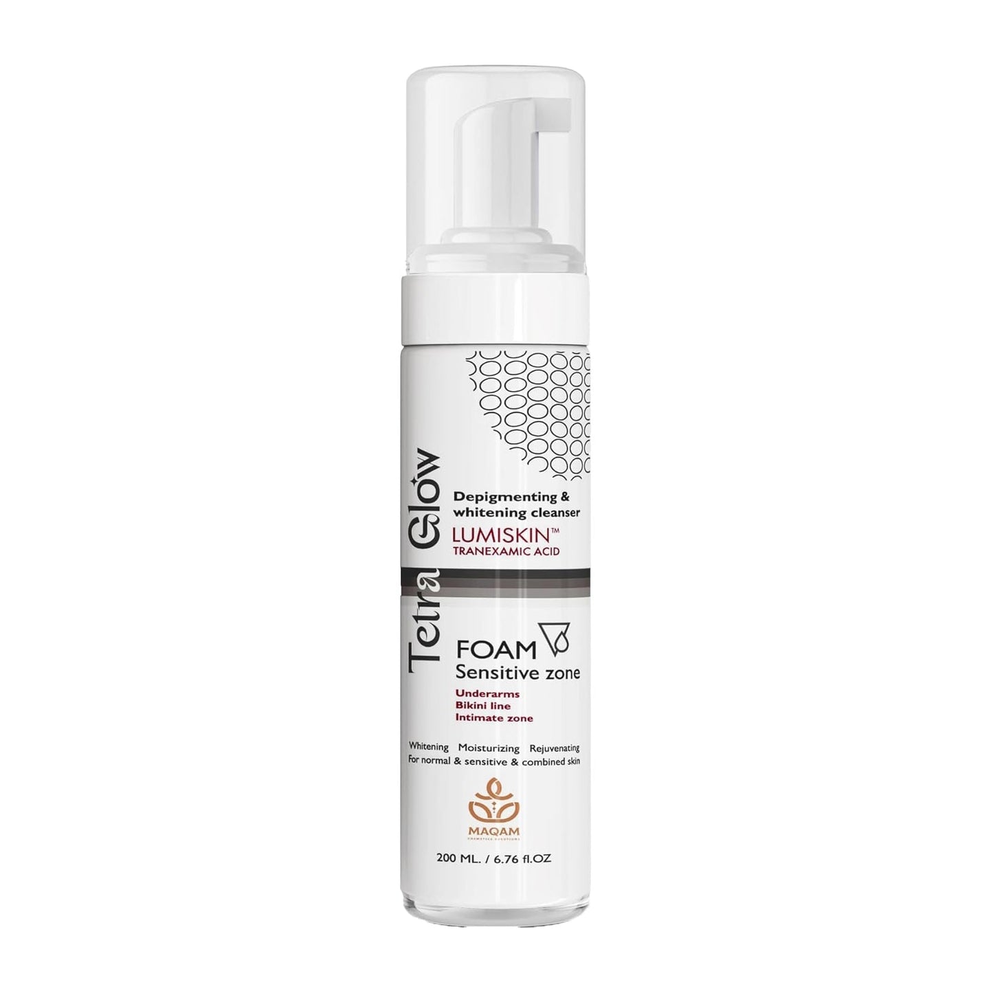 Tetra Glow Whitening Sensitive Zone Foam Cleanser - 200ml