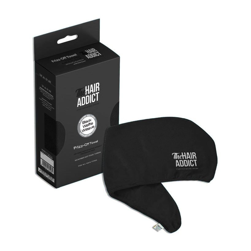 The Hair Addict Black Waffle Weave Frizz Off Towel