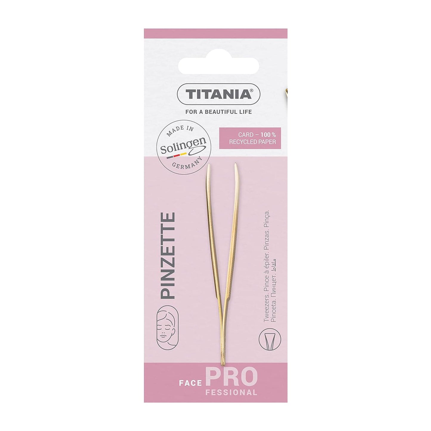 Titania Straight Gold Tweezer - 1070/GGA