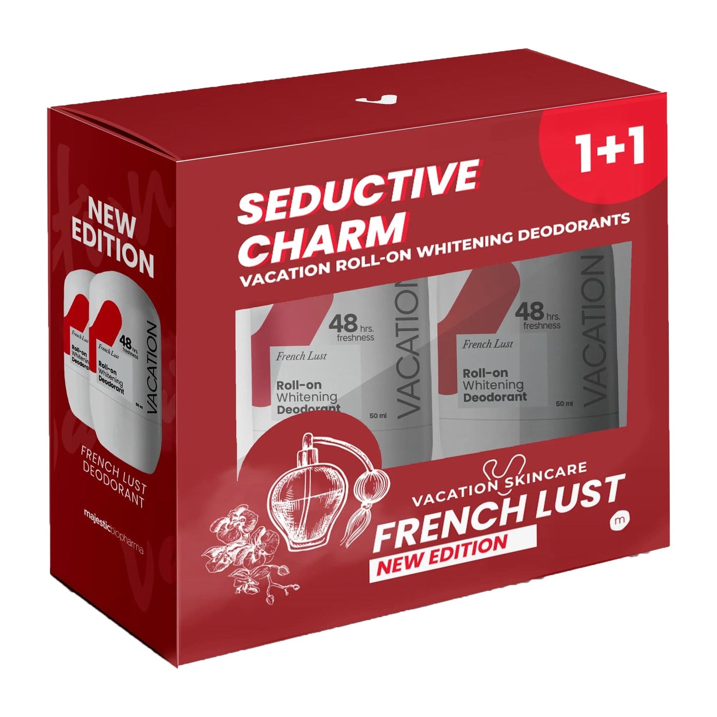 Vacation Frensh Lust Whitening Deodorant Roll On (1+1) - 50ml