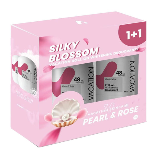 Vacation Pearl Rose Whitening Deodorant Roll On (1+1) - 50ml