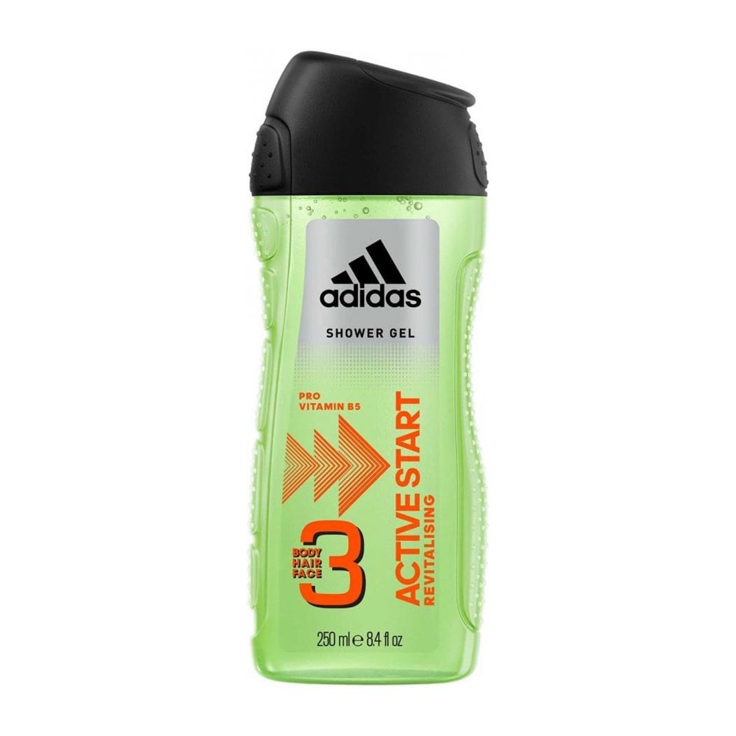 Adidas 3 In 1 Active Start Shower Gel - 250ml