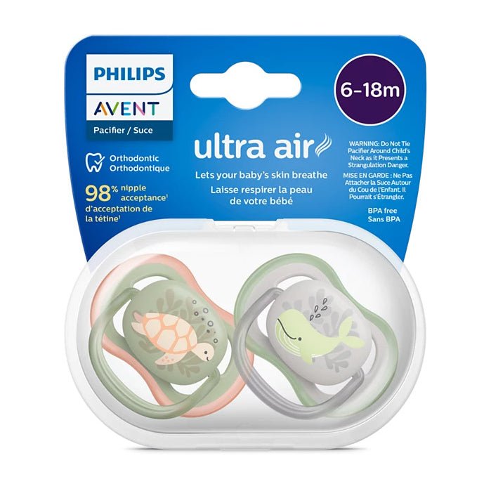 Avent Ultra Air Animals Pacifier 6-18m - Turtle & Whale