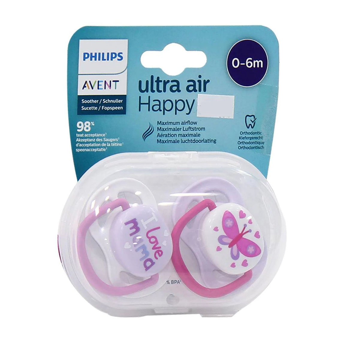 Avent Ultra Air Happy Pacifier 0-6m