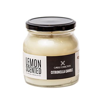 Candle Connection Lemon Scented Citronella Candle Off White