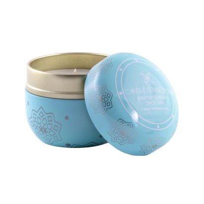 Candle Connection Tin Blue Arabesque Flower Scented Candle