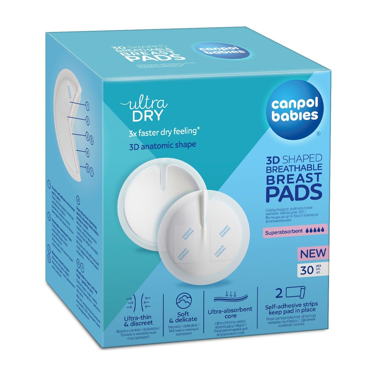 Canpol Babies Ultra Dry 3D Shaped Breathable Breast Pads - 30Pcs