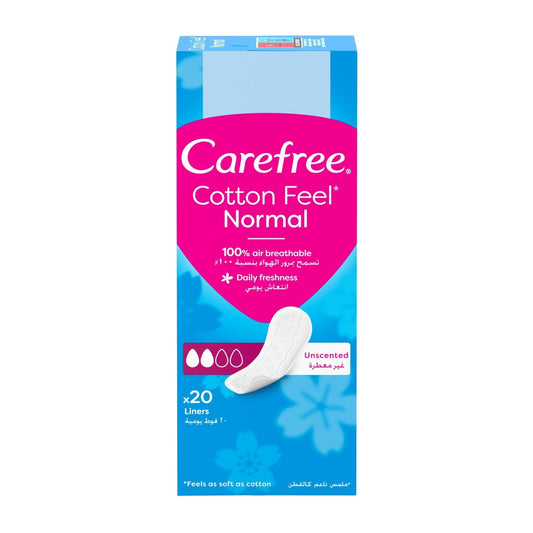 Carefree Cotton Feel Unscented Pantyliners - 20 Pcs