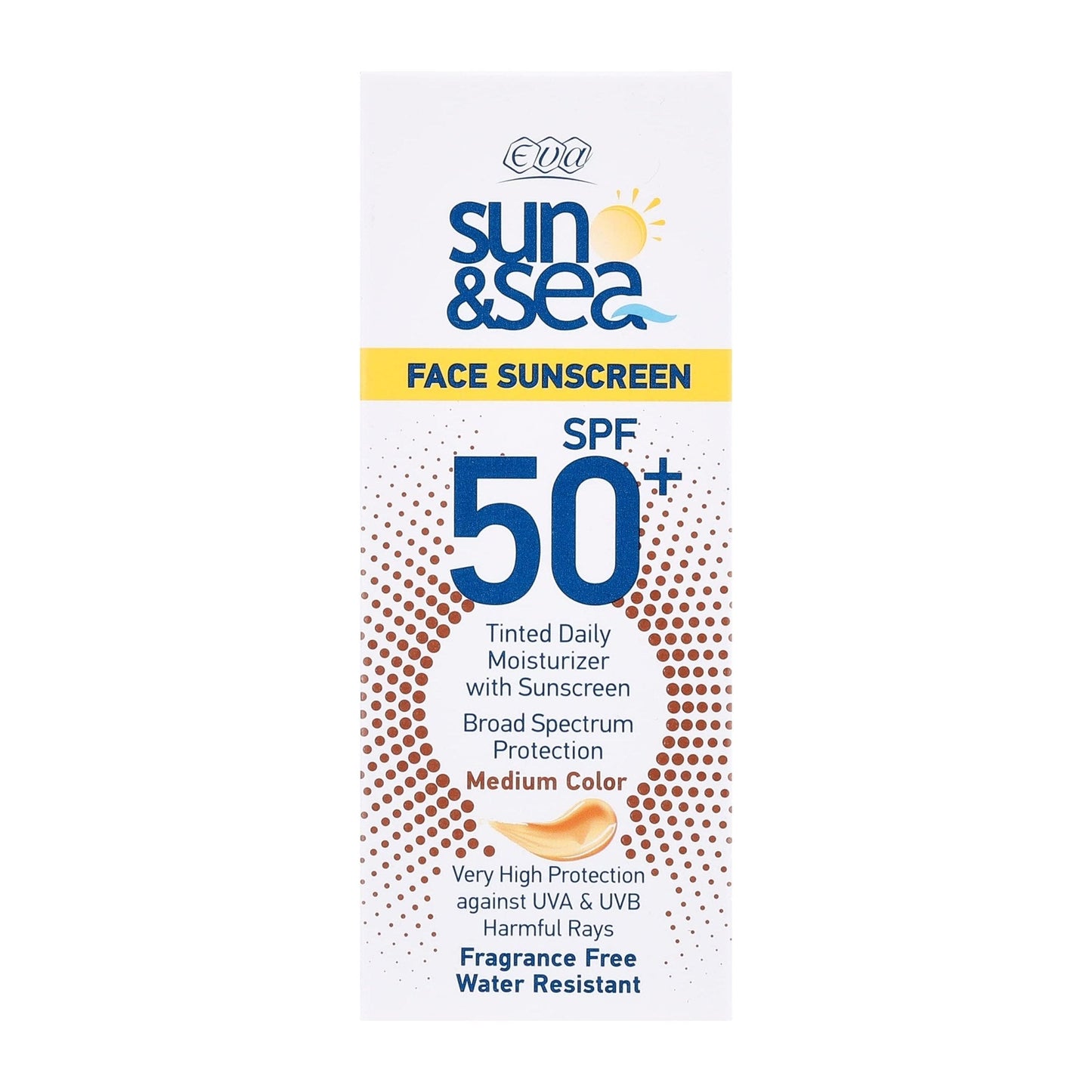 Eva Sun and Sea Tinted Medium Color SPF 50 Face Sunscreen - 40ml