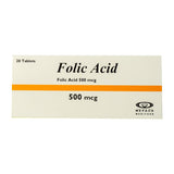 Folic acid 500 mcg - 20 Tablets