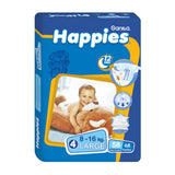 Happies Large  8-16kg Size 4 Baby Diapers - 58 Diapers