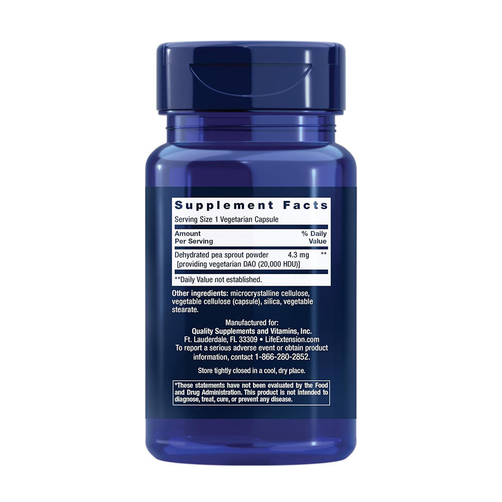 Life Extension Food Sensitivity Relief with Diamine Oxidase (DAO) (60 Capsules)