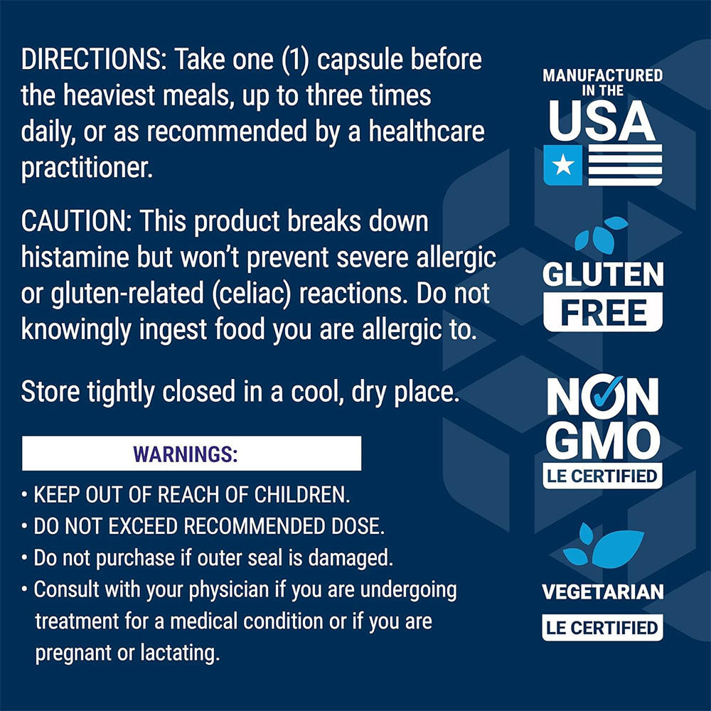 Life Extension Food Sensitivity Relief with Diamine Oxidase (DAO) (60 Capsules)