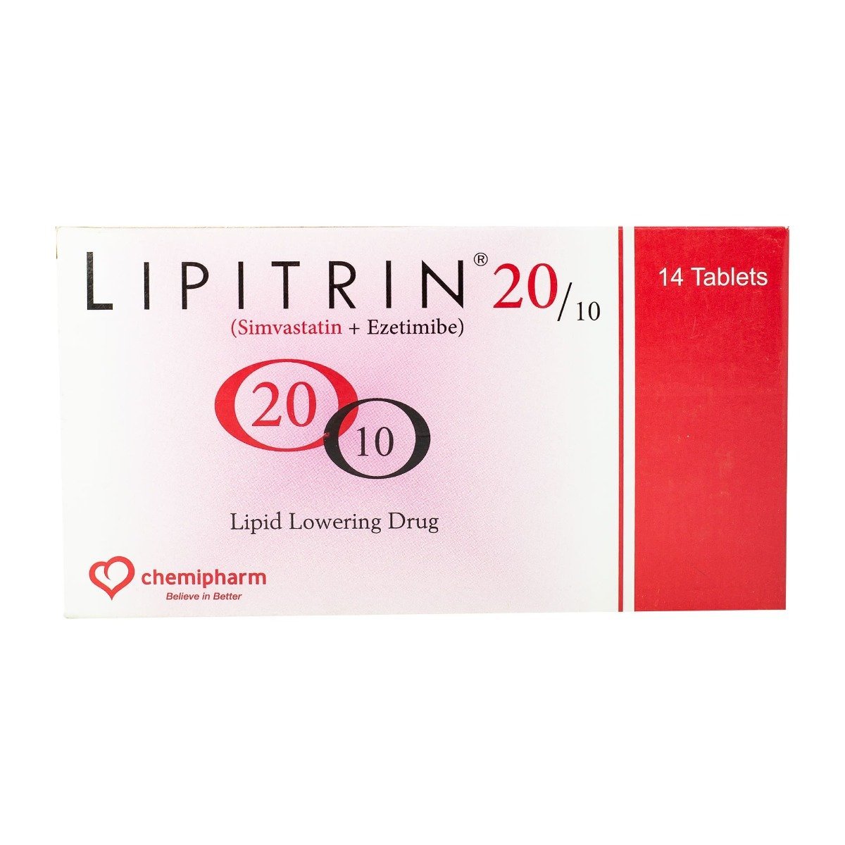 Lipitrin 10 mg-20 mg - 14 Tablets