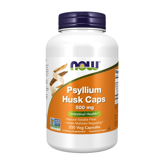 Now Psyllium Husk Caps 500mg Intestinal Health - 200 Veg Capsules