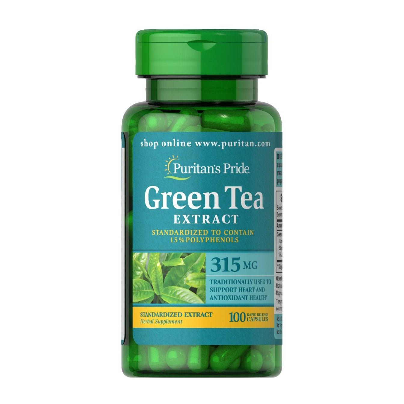Puritan's Pride Green Tea Extract 315mg - 100 Capsules