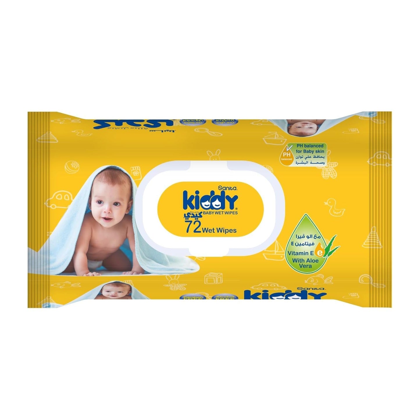 Sanita Kiddy Baby Wet Wipes - 72 Pcs