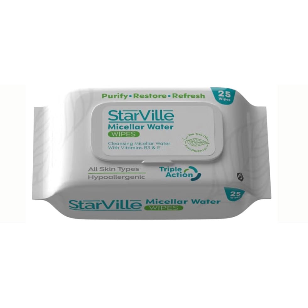 Starville Cleansing Micellar Water Wipes - 25 Wipes