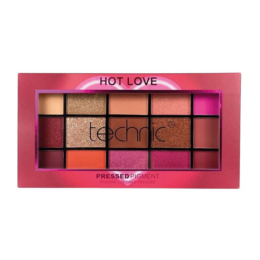 Technic Pressed Pigment Hot Love Eyeshadow Palette - 15 Shades
