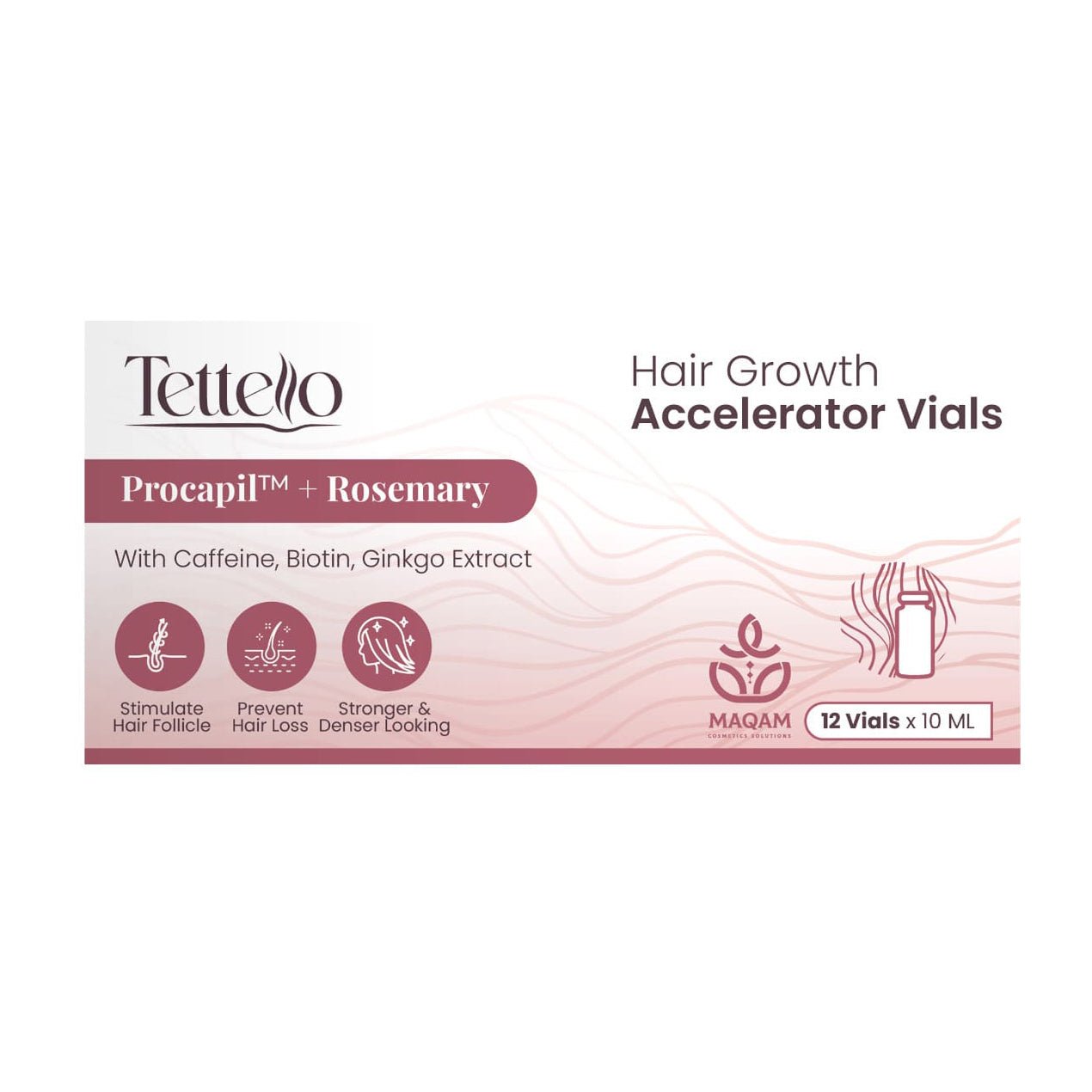Tettello Hair Growth Accelerator Vials - 12 Vials X 10ml