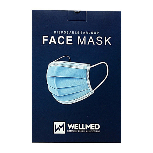 Wellmed Elastic Ear Loop Disposable Face Mask - 50 Masks